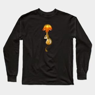 Chipmunk flying in a balloon leaf Long Sleeve T-Shirt